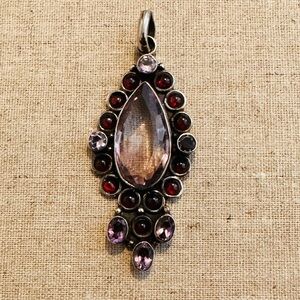Vintage | Pendant | Amethyst & Garnet Sterling Silver Pendant